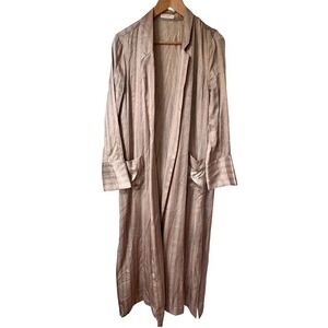 $400+‎ EQUIPMENT Femme Women's 100% Silk Duster Robe Jacket Striped Academia S/P